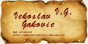 Vekoslav Gaković vizit kartica